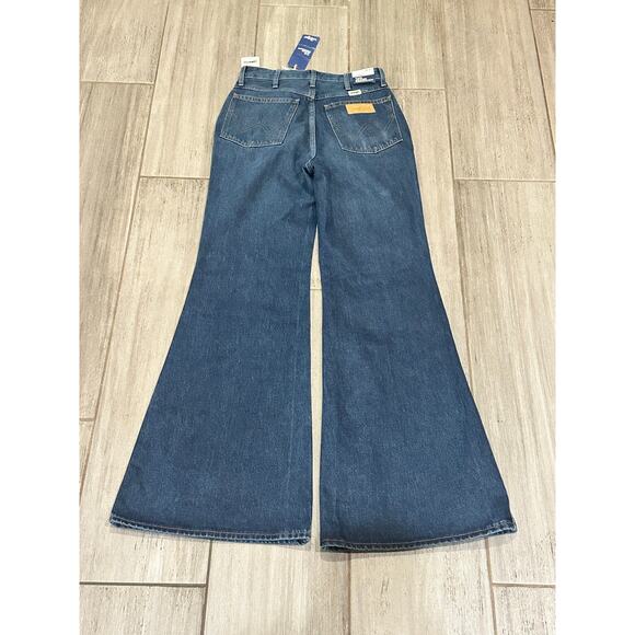 Wrangler x Free People W26 L32 Wanderer The Jeans Redesign Blue - Picture 5 of 8